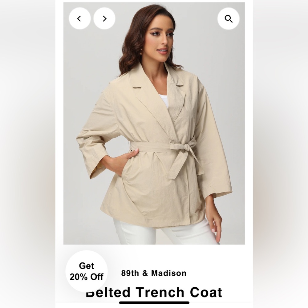 89th & Madison Woman’s belted trench
